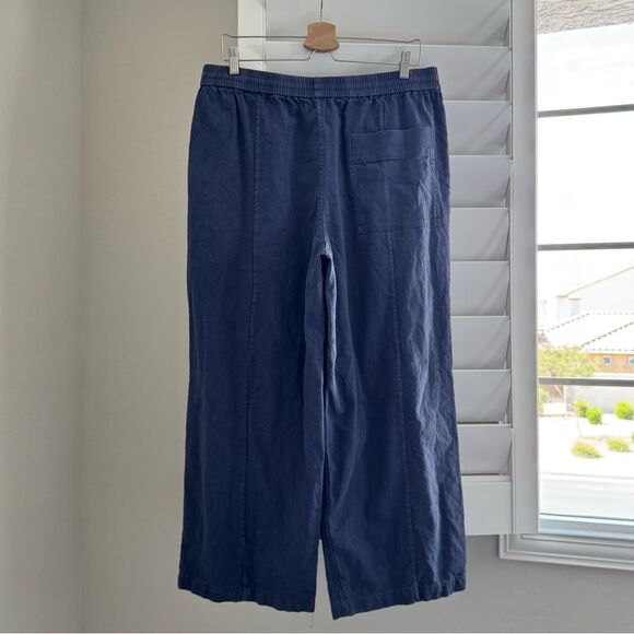 COS Men's Wide-leg Chambray Linen/Cotton French Blue Trousers Sz L - Picture 9 of 16